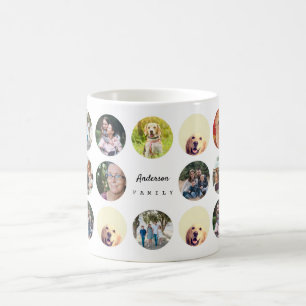 Caneca De Café O costume adiciona a família da foto da colagem