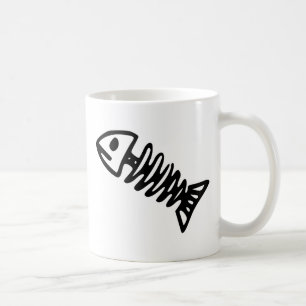Caneca De Café O crânio de esqueleto dos peixes inoperantes
