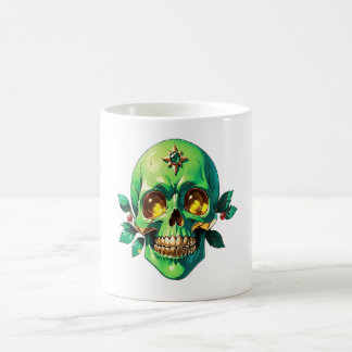 Caneca De Café O crânio do rei verde com uma coroa judaica