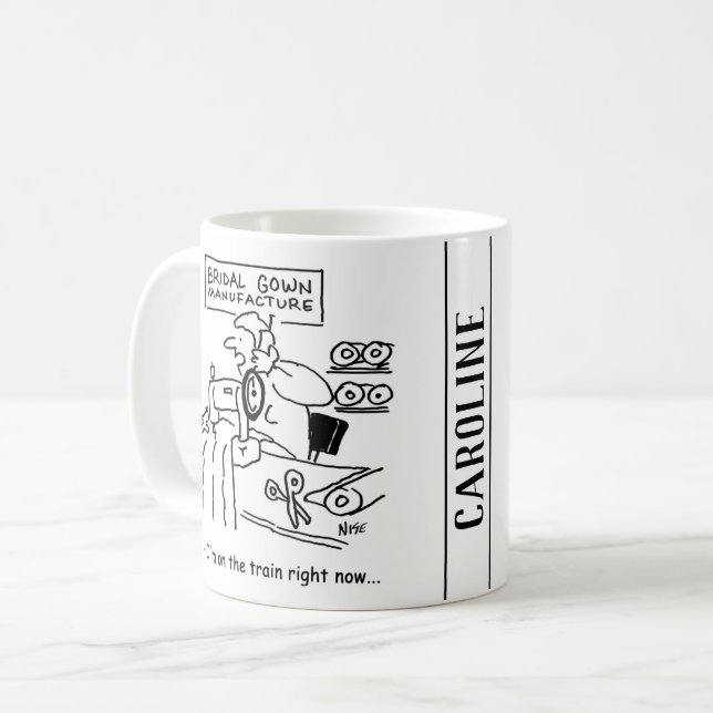 Caneca De Café O Criador de Vestidos de Casamento é "No Comboio" (Frente Esquerda)