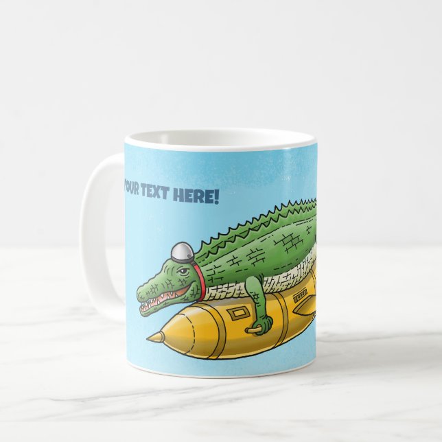 Caneca De Café O Crocodilo Foguete (Frente Esquerda)