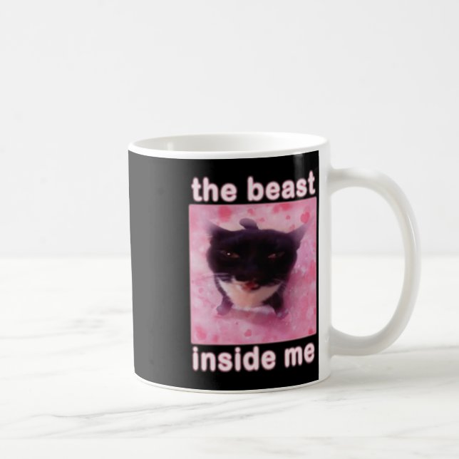 Caneca De Café O Dentro da Besta Me Gata Engraçado (Direita)