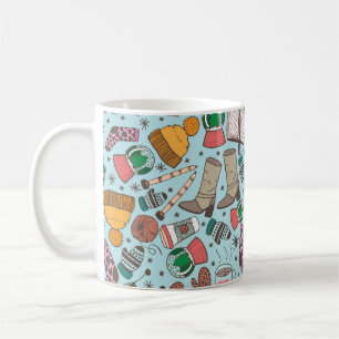 Caneca De Café O desenho de rabisco desenhado à mão é um padr