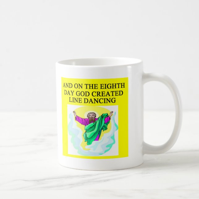 Caneca De Café o deus criou a linha dança (Direita)