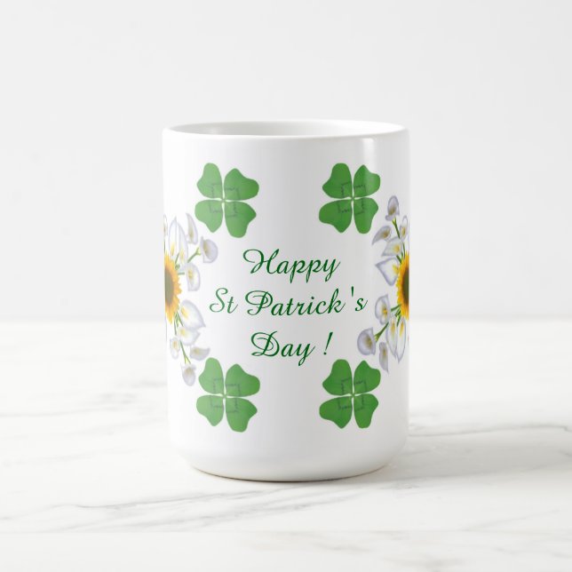 Caneca De Café O dia de St Patrick feliz! Trevo com Calla (Centro)