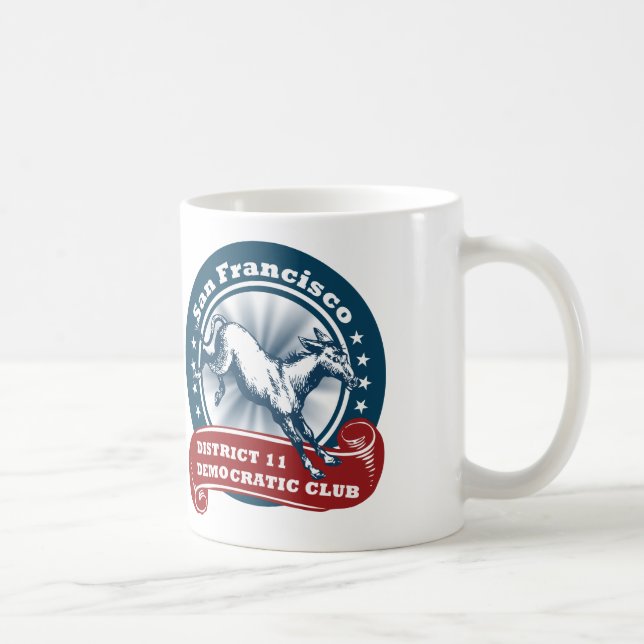Caneca De Café O distrito 11 Democratas de San Francisco plain a (Direita)