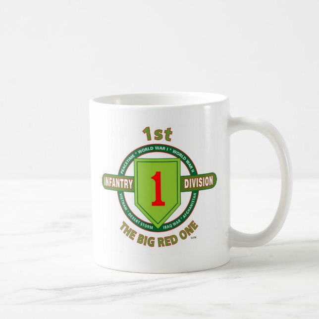 Caneca De Café ø DIVISÃO de INFANTARIA "O VERMELHO GRANDE UM " (Direita)