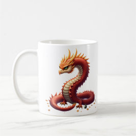 Caneca De Café O dragão serpente dourado.