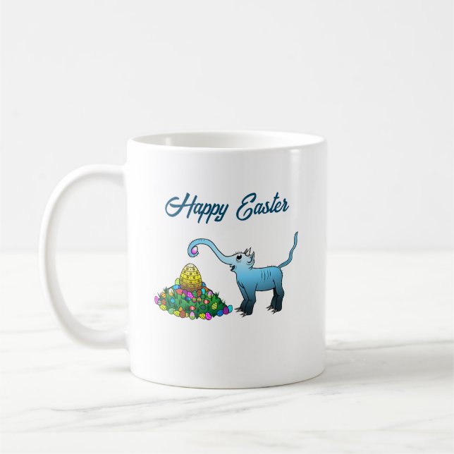 Caneca De Café O elefante azul coleta ovos de Páscoa (Esquerda)