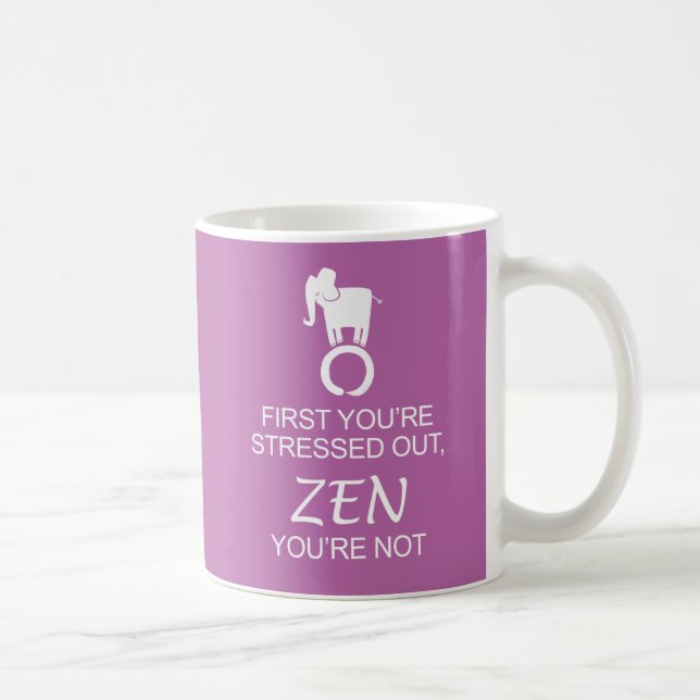 Caneca De Café O elefante Enso do zen não força (Direita)