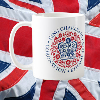 Caneca De Café O emblema da coroação do rei Charles 2023