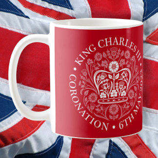 Caneca De Café O emblema da coroação do rei Charles 2023