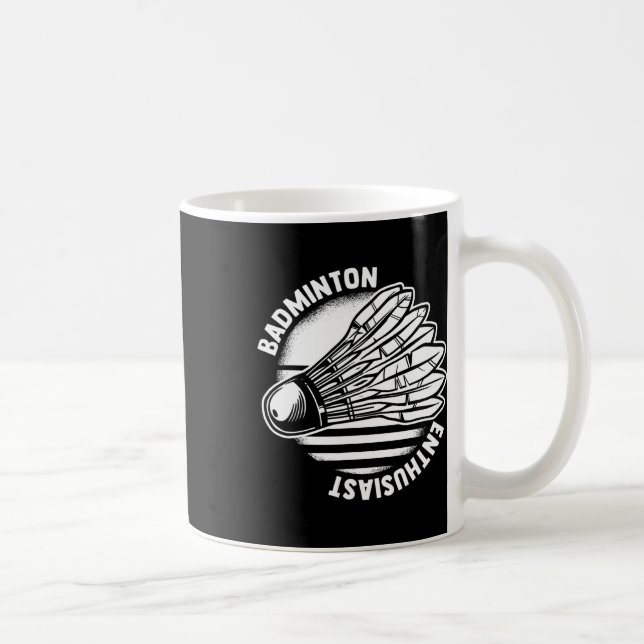 Caneca De Café O Entusiasta Badminton Shuttle Racket Badminton (Direita)