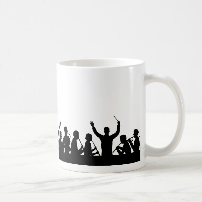 Caneca De Café O esboço do condutor e a banda enegrecem no branco (Direita)
