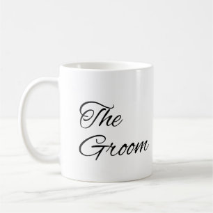 Caneca De Café O Esboço Negro Elegante Escrevendo Cof Casamento