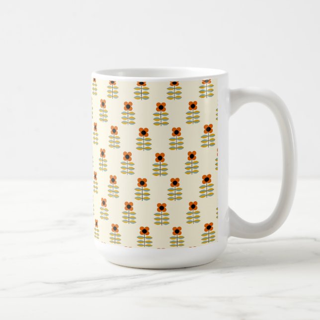 Caneca De Café O escandinavo inspirou o teste padrão floral (Direita)