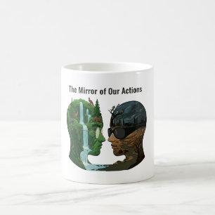 Caneca De Café O Espelho de Nossas Ações: Natureza vs Indústria