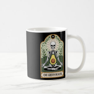 Caneca De Café O Esqueleto Curandeiro Verde Abacate Ioga Místico
