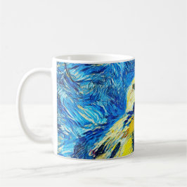 Caneca De Café O estilo VanGogh do Pássaro Solitário