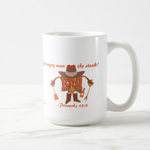 Caneca De Café O faminto ganha o bife Proverbs às 13h4