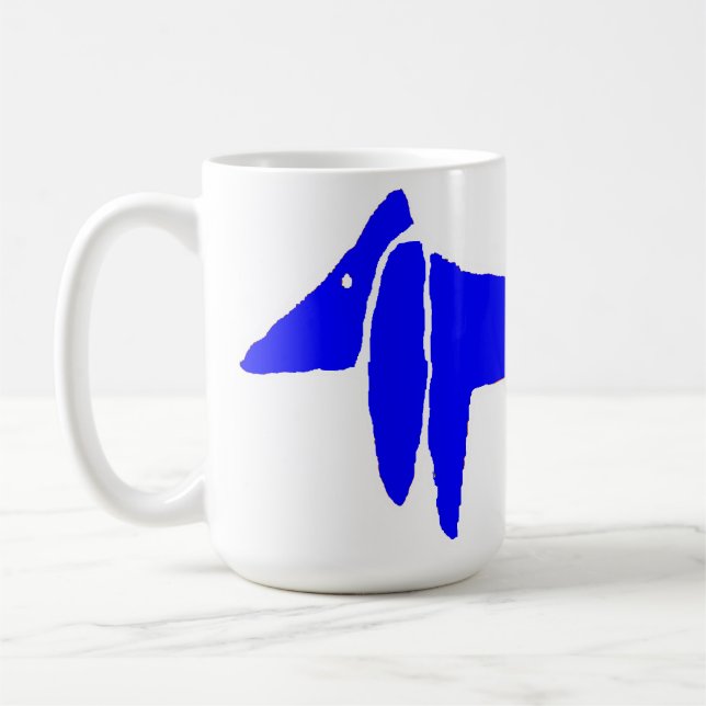 Caneca De Café O Famoso Dachshund Cachorro Azul (Esquerda)