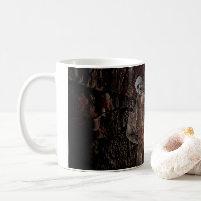 Caneca De Café O fantasma transparente de SlipperyJoe no Hallowee (Com Donut)