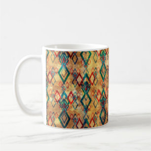 Caneca De Café O feiticeiro étnico grunge um padrão antigo. Imp