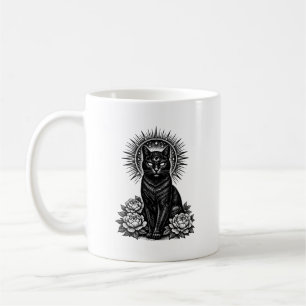 Caneca De Café O Feline Místico - Gato do Terceiro Olho Xilogravu