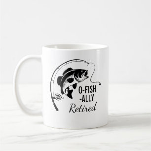 Caneca De Café O-Fish-almente Aposentado Piada Aposentadoria Pesc