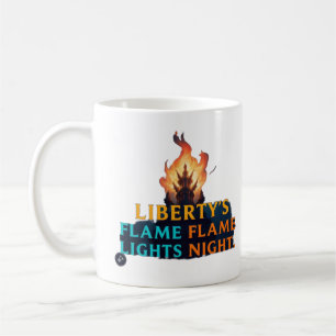 Caneca De Café O Flame da Liberdade Luz a Noite