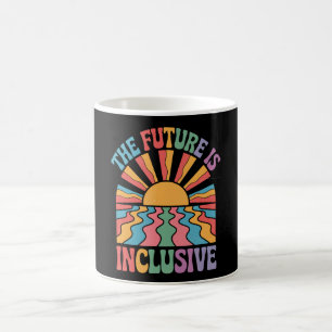 Caneca De Café O Futuro É Inclusivo LGBTQ Arco-Íris Orgulho Retro
