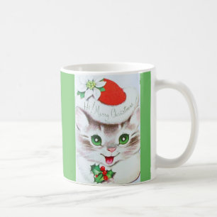 Caneca De Café O gatinho o mais doce do natal vintage