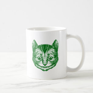 Caneca De Café O gato de Cheshire cobriu o verde