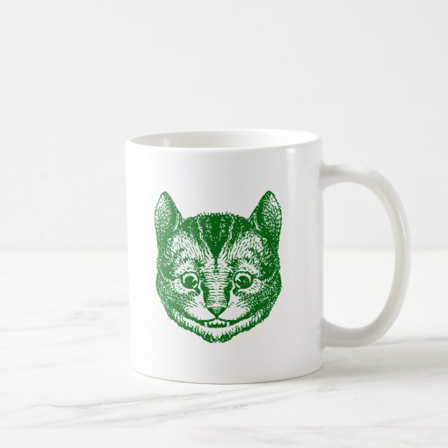 Caneca De Café O gato de Cheshire cobriu o verde (Direita)