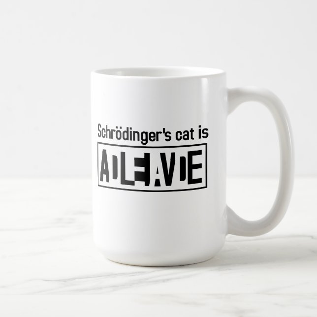 Caneca De Café O gato de Schrodinger é (Direita)
