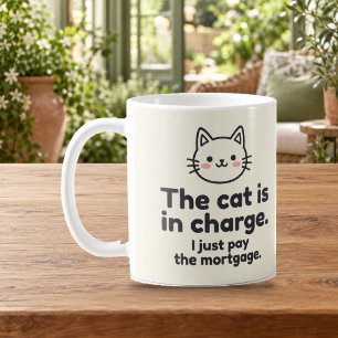 Caneca De Café O Gato Está no Comando Eu Só Pago a Hipoteca