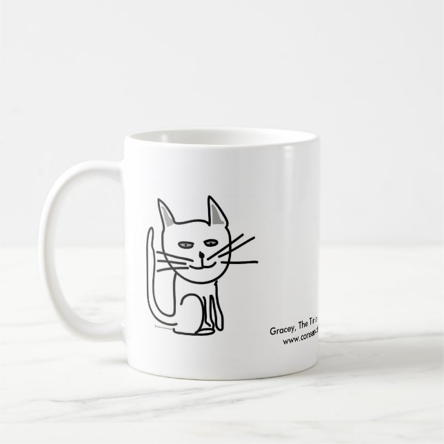 Caneca De Café O gato feliz de Gracey! (Esquerda)