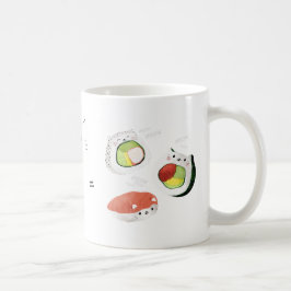 Caneca De Café O gato mais o sushi iguala o Cuteness!