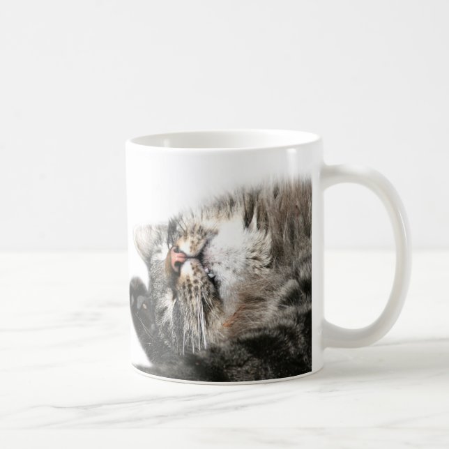 Caneca De Café O gato sonolento quer o café (Direita)