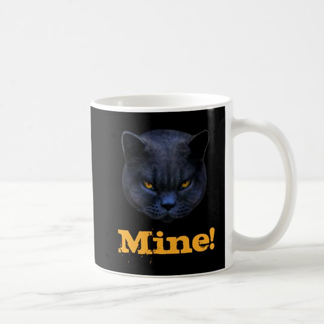 Caneca De Café O gato transversal engraçado diz meus! (Direita)