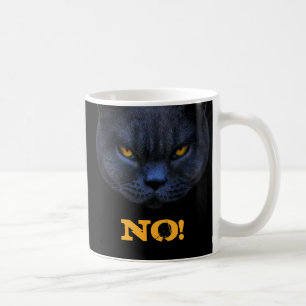 Caneca De Café O gato transversal engraçado diz NÃO!
