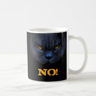 Caneca De Café O gato transversal engraçado diz NÃO!
