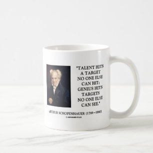 Caneca De Café O gênio do talento de Schopenhauer bate alvos que