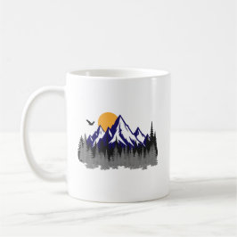 Caneca De Café O gráfico de montanhas caminhando