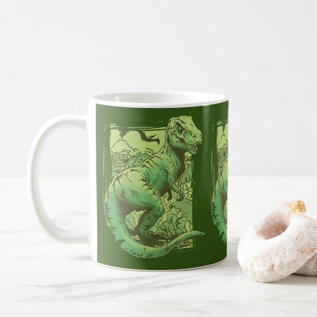 Caneca De Café O Grande Rei T-Rex (Com Donut)