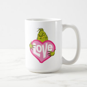 Caneca De Café O Grinch Coração Rosa de Amor