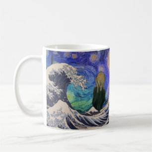 Caneca De Café O Gritar do Excelente Wave Starry Night
