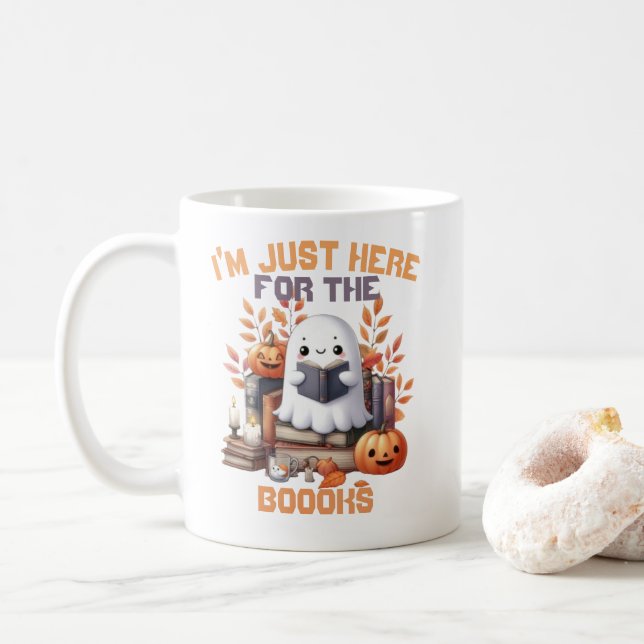 Caneca De Café O Halloween cai num fantasma engraçado com o troca (Com Donut)