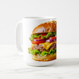 Caneca De Café O hambúrguer empilhado de SlipperyJoe