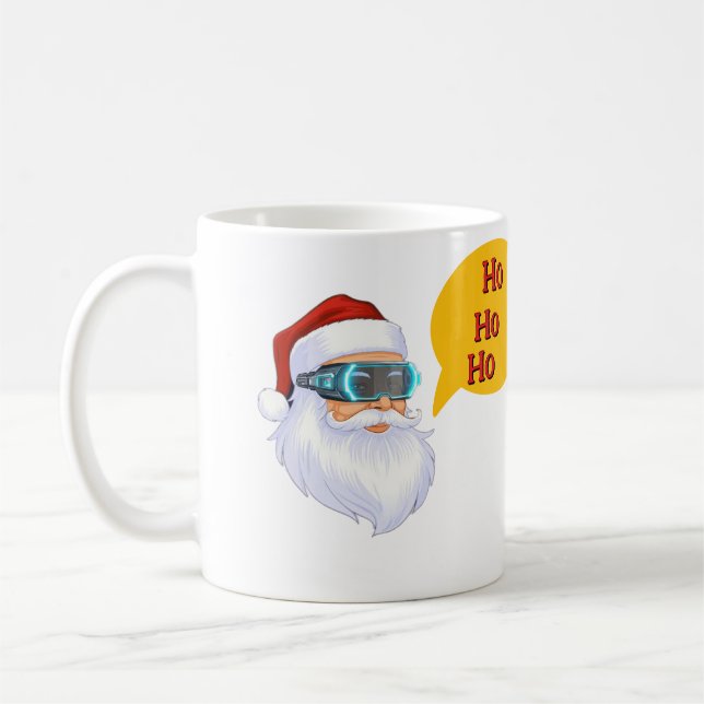 Caneca De Café O HO HO HO Natal do Papai Noel (Esquerda)